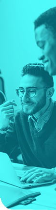 Image of two men with a blue overlay.
